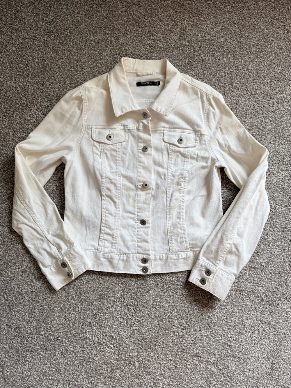 George Cream White Denim Trucker Jacket - Women's Button-Front